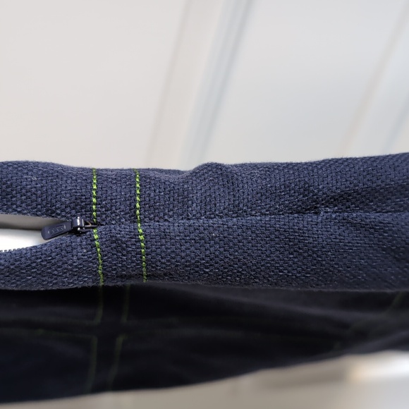 Lilly Pulitzer Navy Cap Sleeve Jewel Button Green Windowpane Stitched Dress - Picture 5 of 8